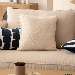 atmosphera Cojines Y Fundas Decorativas>Cojín Bouclette Marfil 45x45cm