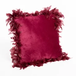 Cojines Y Fundas Decorativas>Cojín burdeos de terciopelo 40x40cm