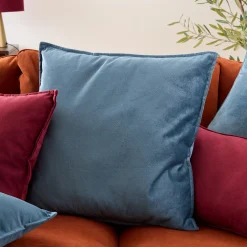 atmosphera Cojines Y Fundas Decorativas>Cojín LILOU de tela azul oscuro