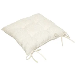atmosphera Cojines Y Fundas Decorativas>Cojín Para Silla Bouclette Marfil 38x38cm