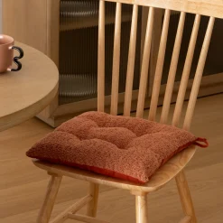 atmosphera Cojines Y Fundas Decorativas>Cojín Para Silla Bouclette Terracota 38x38cm