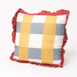 Cojines Y Fundas Decorativas>Cojín Yucatán Vichy Con Volados Rosa