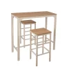 Mesas Para Comer>Cojunto de bar NATTES mesa y 2 taburetes beige