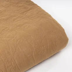 Edredones Y Colchas>Colcha ocre FLOWER 220x240cm