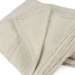 Edredones Y Colchas>Colcha Rombos Beige 240x260Cm