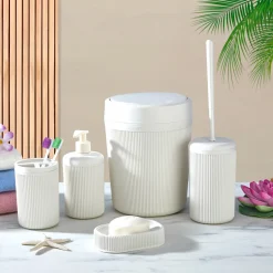 Accesorios De Lavabo>Conjunto de 5 piezas wc ALESTA crema