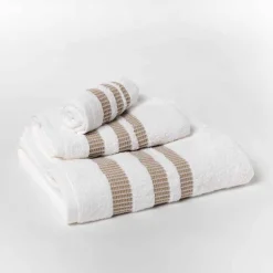 Toallas De Baño>Conjunto de 3 toallas de baño CHLOÉ blanco