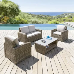 hespéride Conjuntos De Jardín>Conjunto POLYNESIA NATURAE de ratán sintético