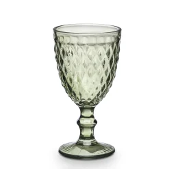 Copas>Copa De Agua Diamante Verde De Vidrio 340ml