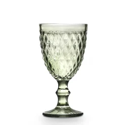 Copas>Copa De Agua Diamante Verde De Vidrio 340ml