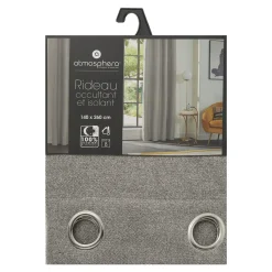 atmosphera Cortinas>Cortina Aislante/Opaca Gris 140x260Cm