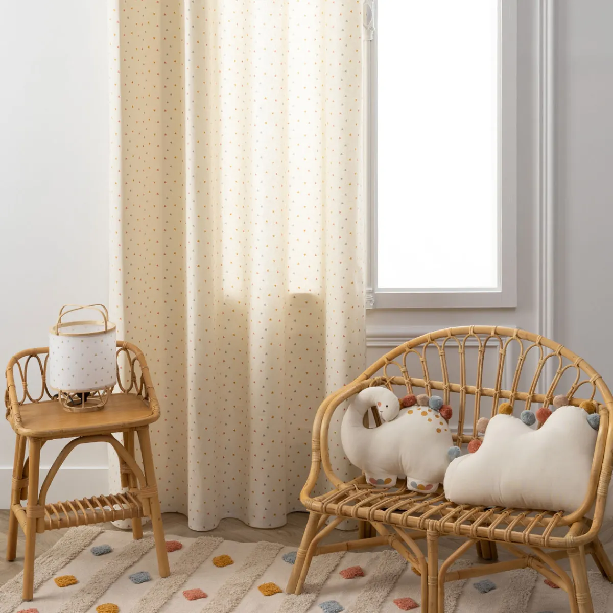 Niños atmosphera4kids Téxtil>Cortina beige con mini triángulos 140x260Cm
