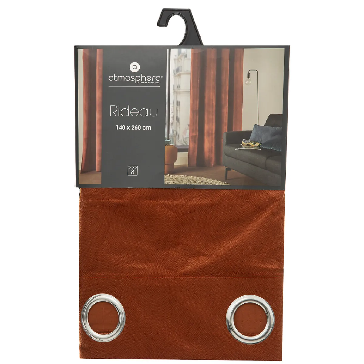 atmosphera Cortinas>Cortina LILOU terracota 140x260cm