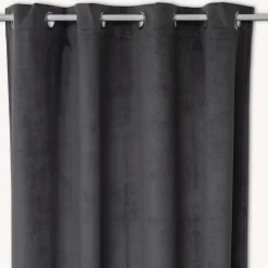 atmosphera Cortinas>Cortina OTTO gris oscuro de terciopelo 140x260cm