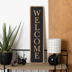 atmosphera Accesorios|Estilo Industrial>Cuadro decorativo welcome de mdf negro