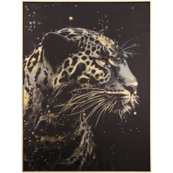 atmosphera Lienzos Y Cuadros Decorativos>Cuadro leopardo decorativo LUPITA negro 78x58cm