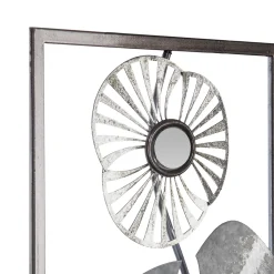 atmosphera Lienzos Y Cuadros Decorativos>Cuadro Metálico Plateado Flor 25x61Cm