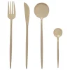 Cuchillería>Cubertería 24 piezas doradas de acero inoxidable