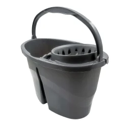 Auxiliares De Limpieza>Cubo Con Escurridor Y División Gris 16L