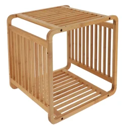Muebles Con Lavabo Y Auxiliares>Cubo de bambú beige 33x33cm