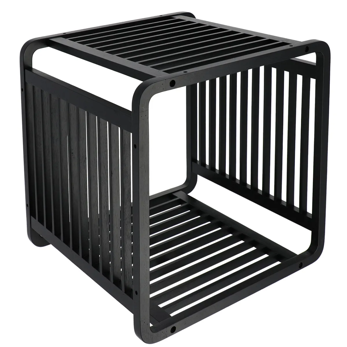 Muebles Con Lavabo Y Auxiliares>Cubo de bambú negro 33x33cm