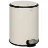 5five Botes De Basura Y Contenedores De Reciclaje>Cubo de basura beige de metal con pedal DELTA 6l