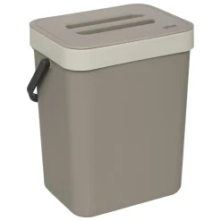 Botes De Basura Y Contenedores De Reciclaje>Cubo de basura con soporte beige 5l