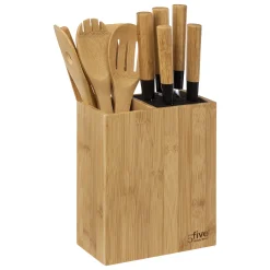 5five Placas Calefactoras Y Tablas De Cortar>Cuchillos+Utensilios C/Soporte De Bambú