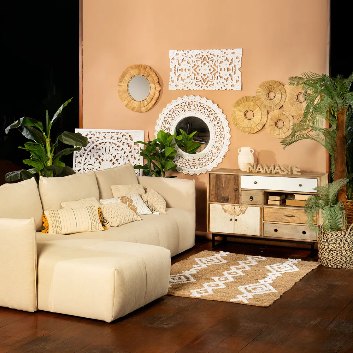 atmosphera Lienzos Y Cuadros Decorativos>Decoración De Pared De Rafia 91x64Cm