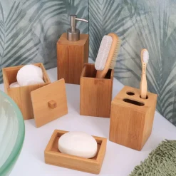 Accesorios De Lavabo>Dispensador Para Jabón Líquido De Bambú