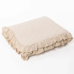 Edredones Y Colchas>Edredóm AMALFI beige con encaje 250x260cm