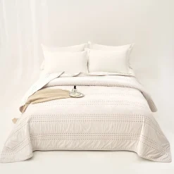 hôma Edredones Y Colchas>Edredón IVREA beige de terciopelo 220x240cm