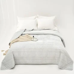 hôma Edredones Y Colchas>Edredón IVREA gris de terciopelo 240x260cm