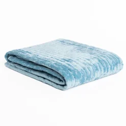 hôma Edredones Y Colchas>Edredón MIKA azul de terciopelo 160x220cm