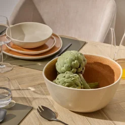 atmosphera Cuencos, Fuentes Y Ensaladeras>Ensaladera WONJA marrón de porcelana 26cm