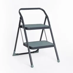 Bancos Y Escaleras>Escalera gris de metal con 2 peldaños