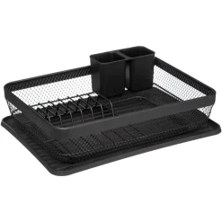 Encimera Y Lavavajillas>Escurreplatos Metal Negro 43x32x13.5Cm