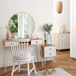 atmosphera Espejos>Espejo de pared ALICE redondo dorado 76cm