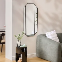 atmosphera Espejos>Espejo de pared BENEDITA negro 100x50cm