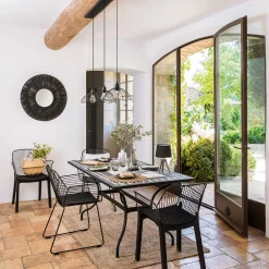 atmosphera Espejos|Estilo Étnico>Espejo De Pared De Metal Negro 76Cm