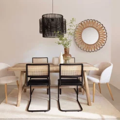 atmosphera Espejos|Estilo Étnico>Espejo De Pared Eve De Bambú Beige 93Cm