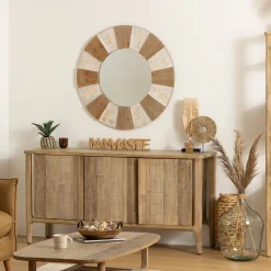 atmosphera Espejos|Estilo Rústico>Espejo De Pared Mdf Con Relieve 90x2.7Cm