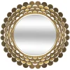 5five Espejos|Estilo Contemporaneo>Espejo De Pared Metal Flor Dorado 91x9Cm