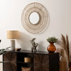 atmosphera Espejos|Estilo Étnico>Espejo De Pared Millie De Cuerda Beige 75cm