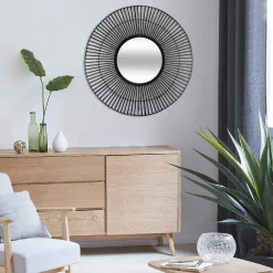 atmosphera Espejos>Espejo De Pared Negro De Bambú 77x4Cm