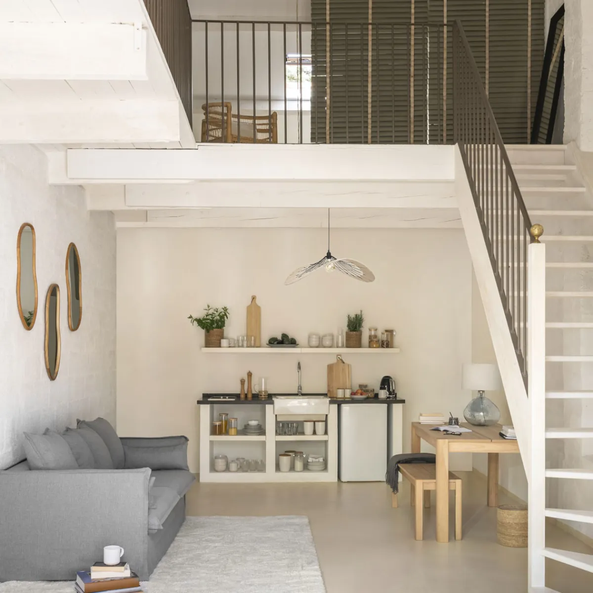 atmosphera Espejos>Espejo de pared ORGA beige de mdf 75cm