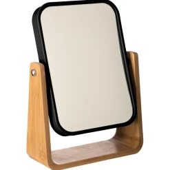 5five Espejos>Espejo De Tocador Negro C/Soporte Bambú