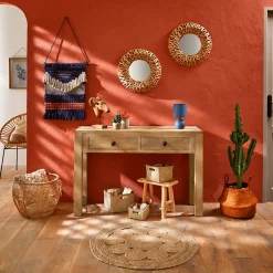 atmosphera Espejos>Espejo Pared Terre Beige 45Cm Ref.16697