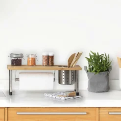 secret d'gourmet Encimera Y Lavavajillas>Estante Cocina C/Portarrollo Metal/Bambú