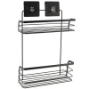 Accesorios De Baño>Estante De Baño Negro Con 2 Niveles